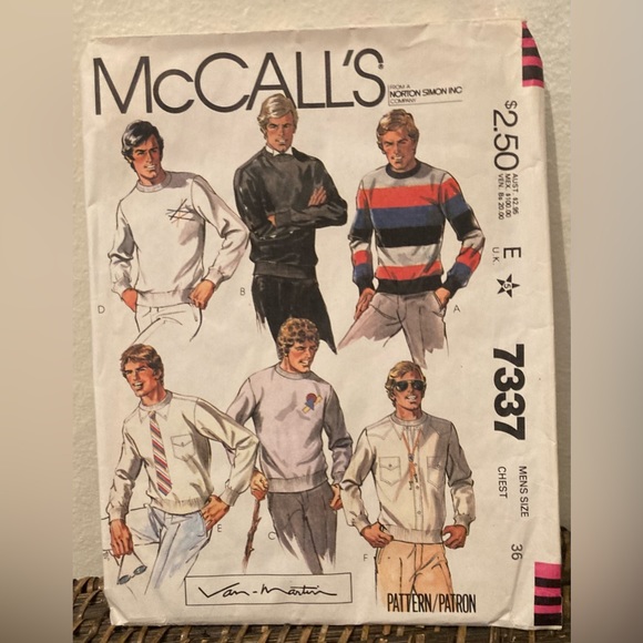 Vintage Lot 1979, 1980 McCall’s Men’s Shirt Patterns, In Excellent Condition - Picture 4 of 5